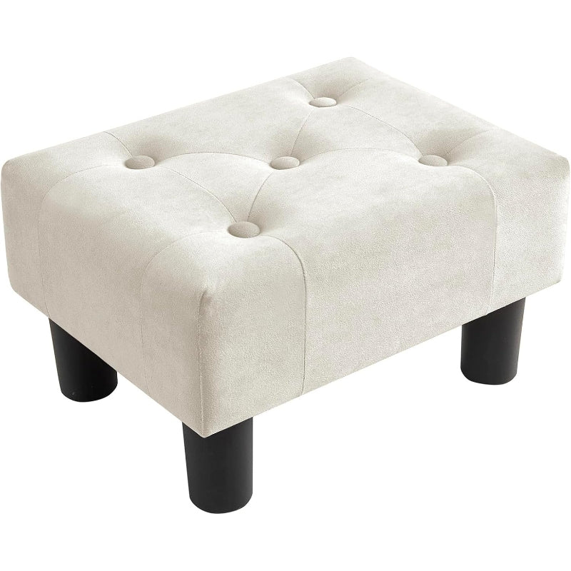 Velvet Rectangle Legged Foot Stool Ottoman