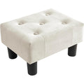 Velvet Rectangle Legged Foot Stool Ottoman