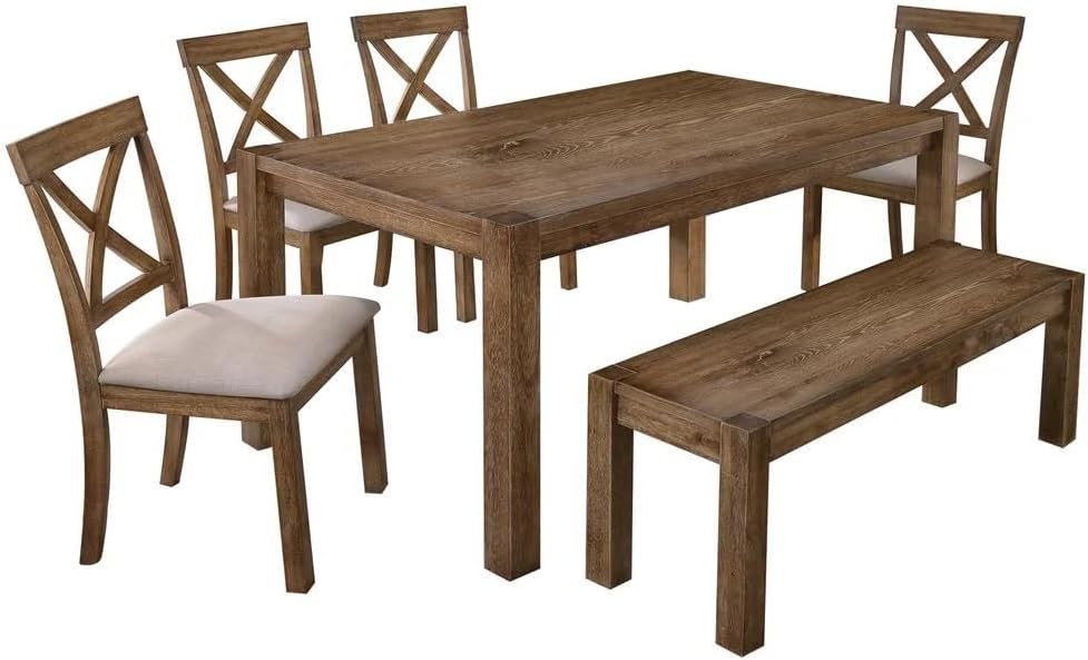 Transitional Wood Dining Entryway Bench