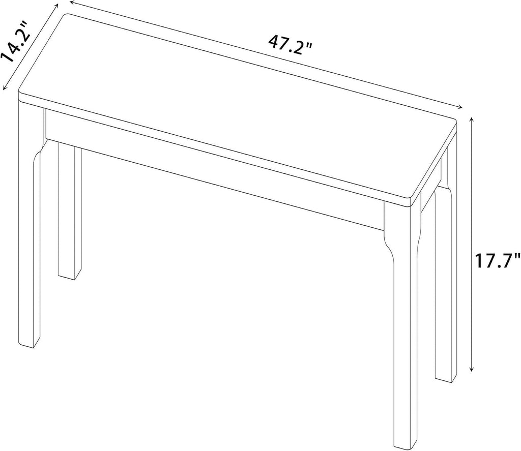 Solid Oak Wood Dining Entryway Bench