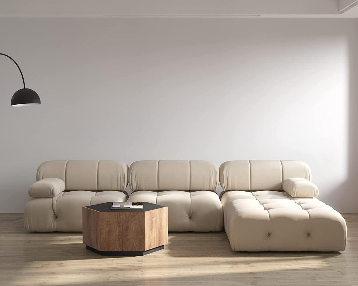 Minimalist Velvet L‑Shaped Sectional Sofa