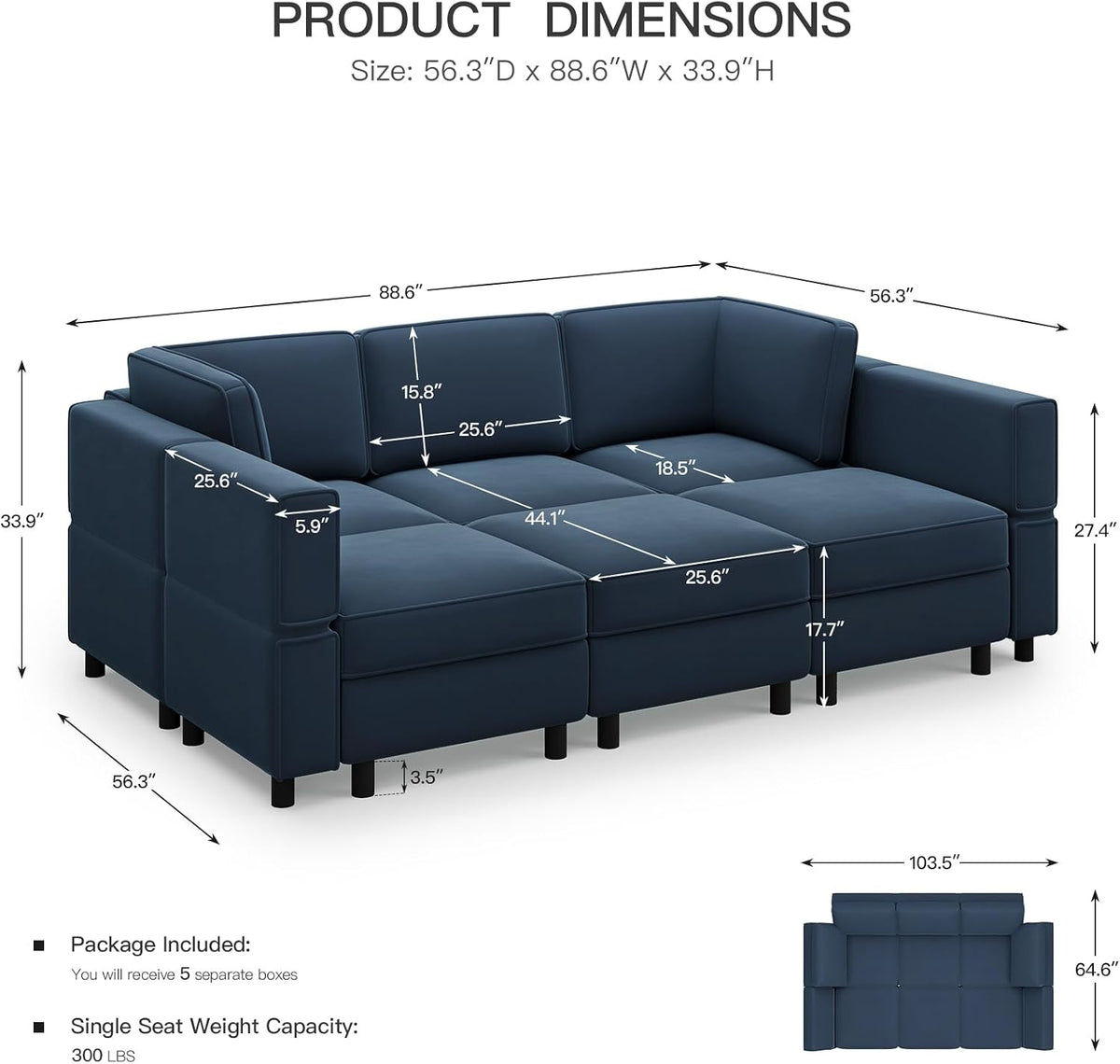 Velvet Modular Convertible Sectional Sofa