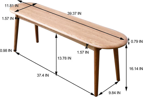 Half‑Round Natural Oak Wood Dining Bench