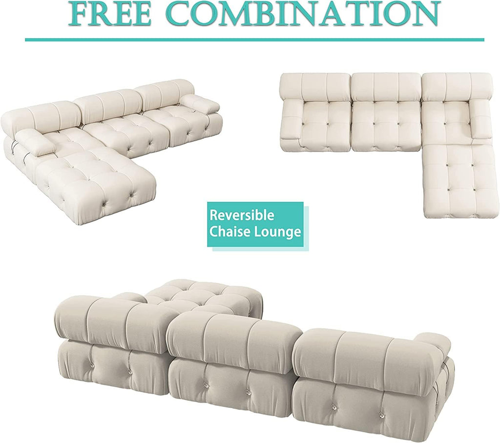 Minimalist Velvet L‑Shaped Sectional Sofa