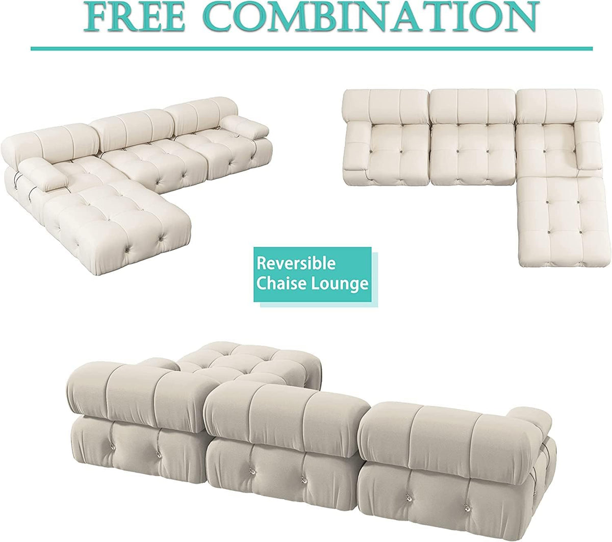 Minimalist Velvet L‑Shaped Sectional Sofa