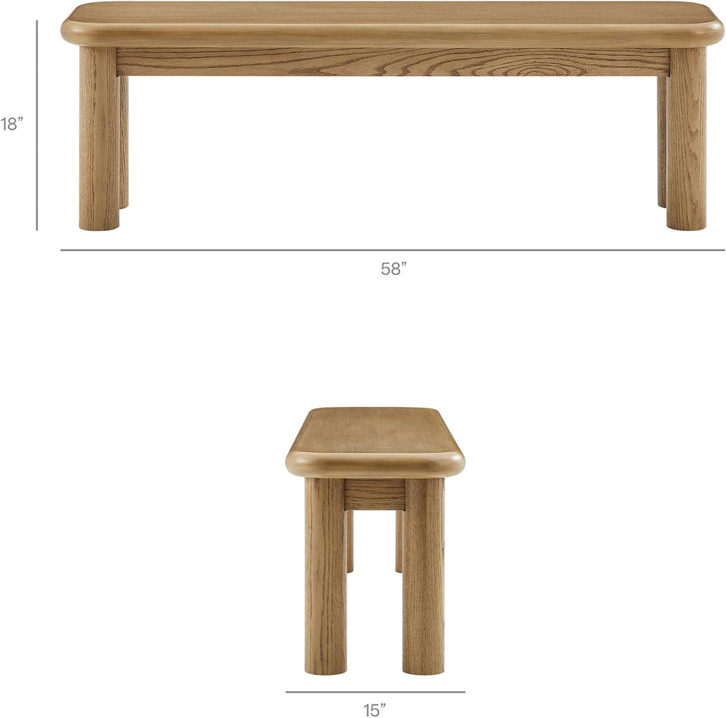 Weathered Oak Rectangular Dining Bench
