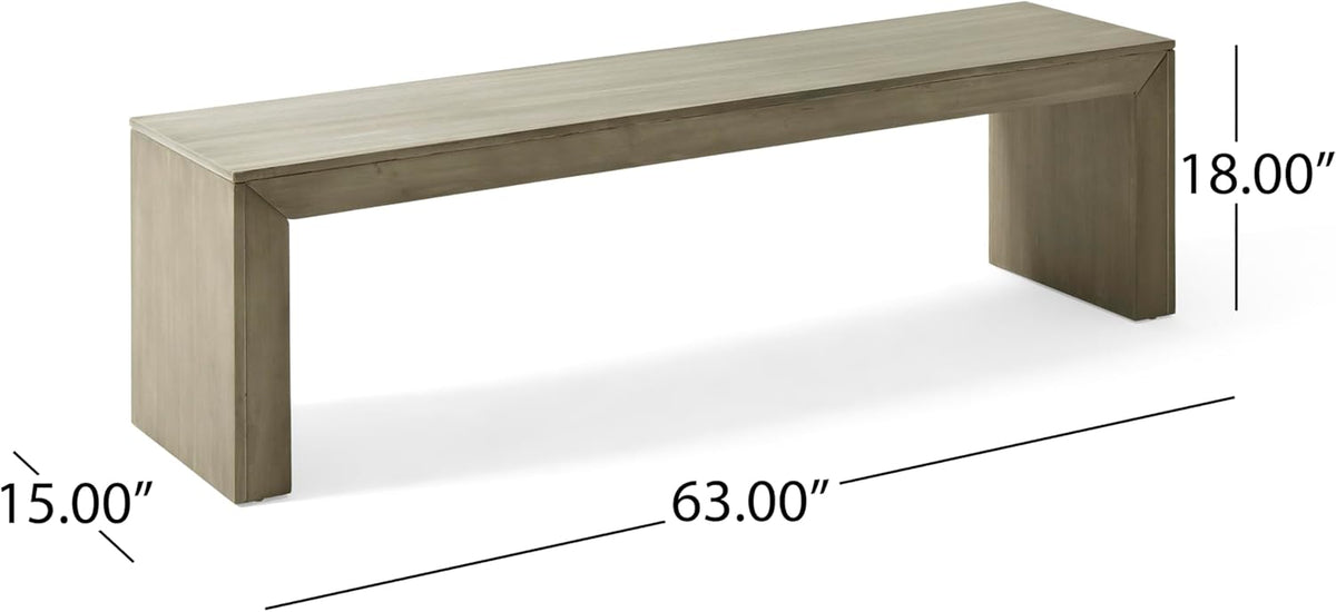 Farmhouse Acacia Wood Dining Bench