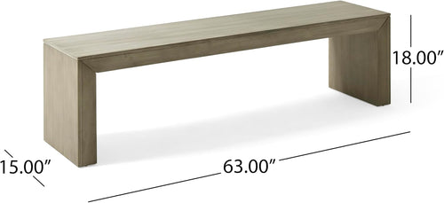 Farmhouse Acacia Wood Dining Bench