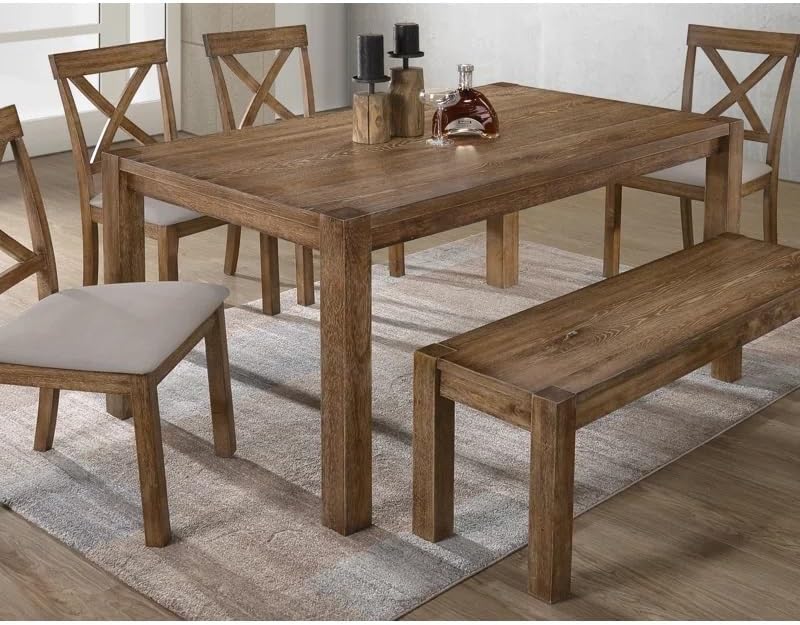 Transitional Wood Dining Entryway Bench