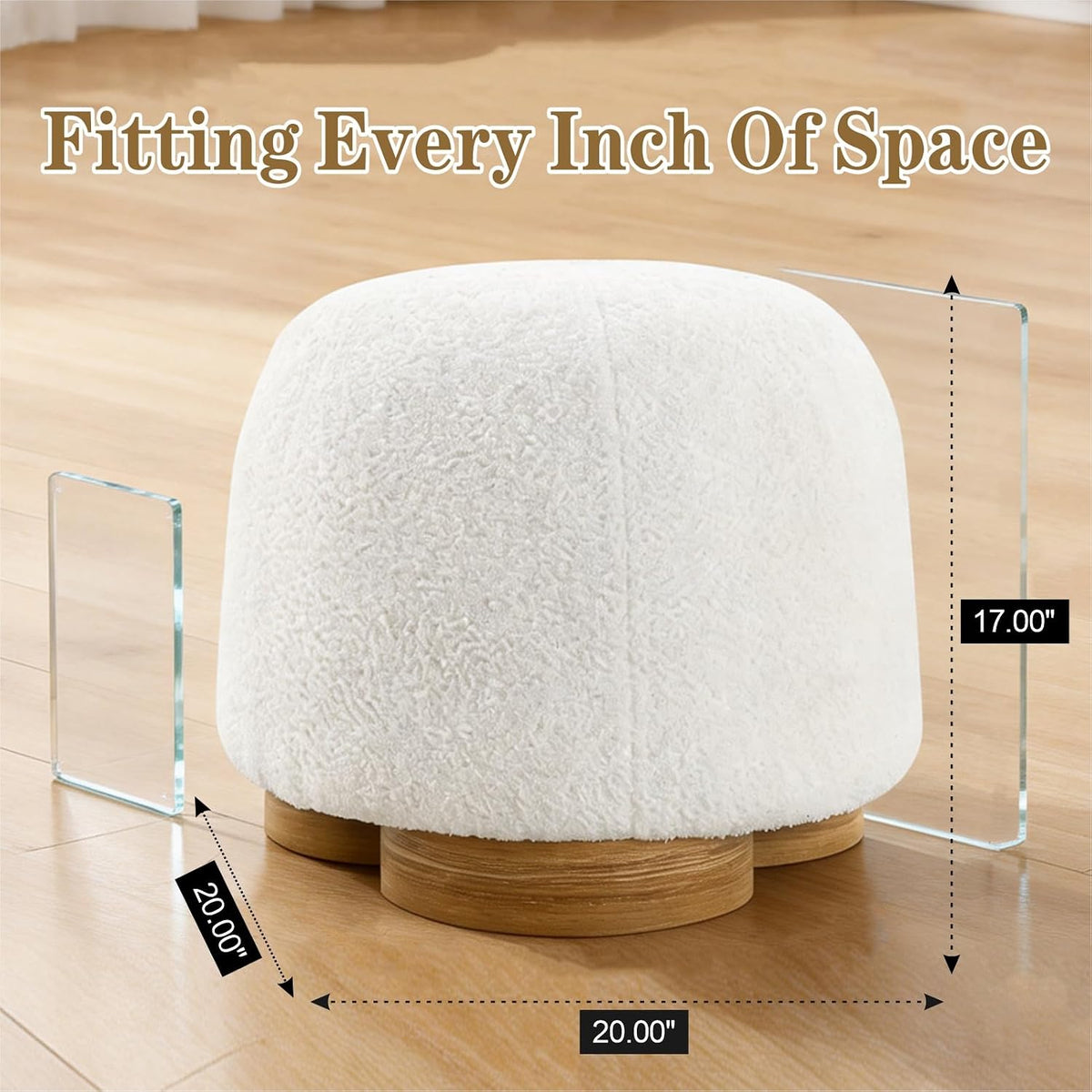 Modern Boucle Round Mushroom Foot Stool