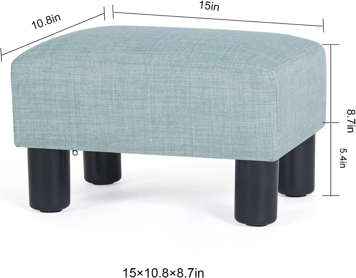 Modern Fabric Rectangle Small Footstool Ottoman