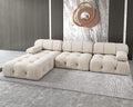 Minimalist Velvet L‑Shaped Sectional Sofa