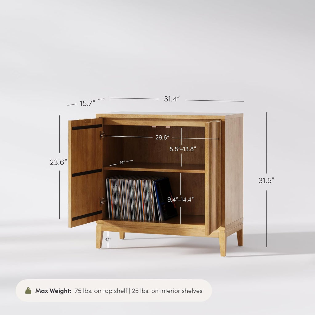 Modern Fluted‑Door Wood Sideboard Cabinet
