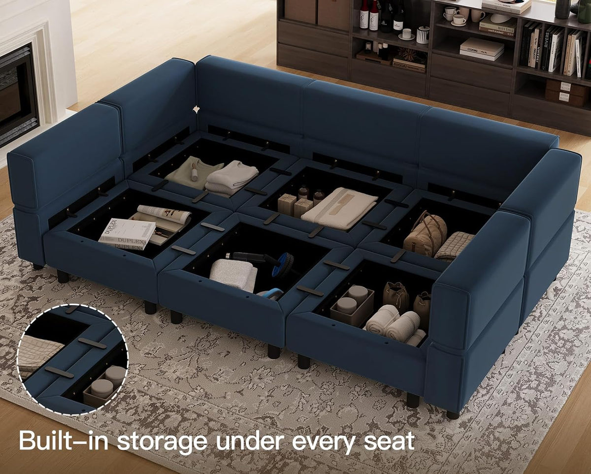 Velvet Modular Convertible Sectional Sofa