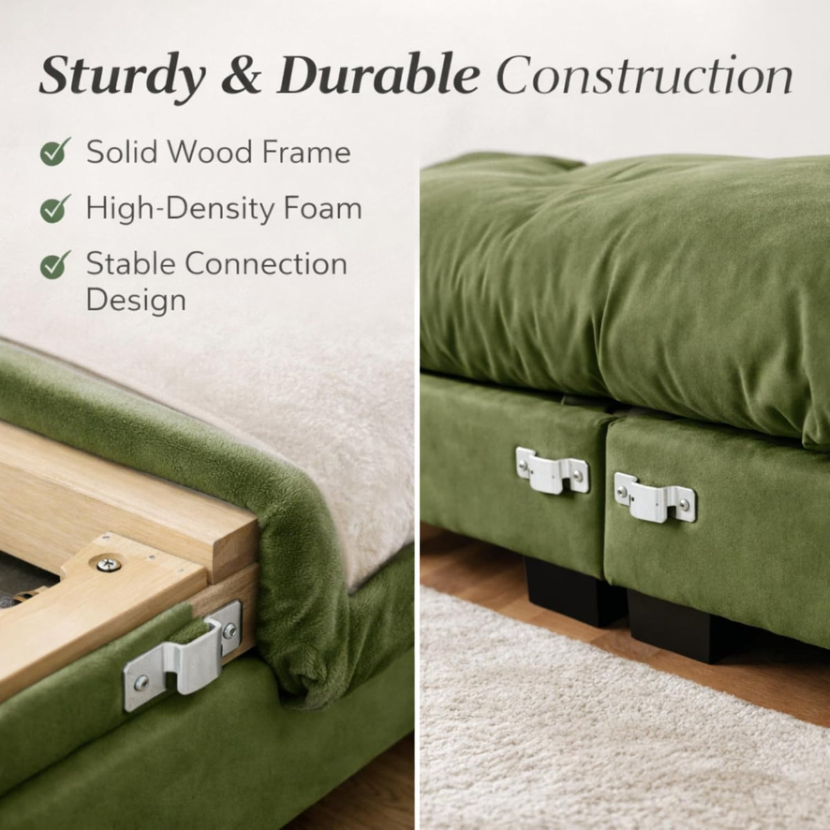 Velvet Modular 3‑Seater Sectional Sofa