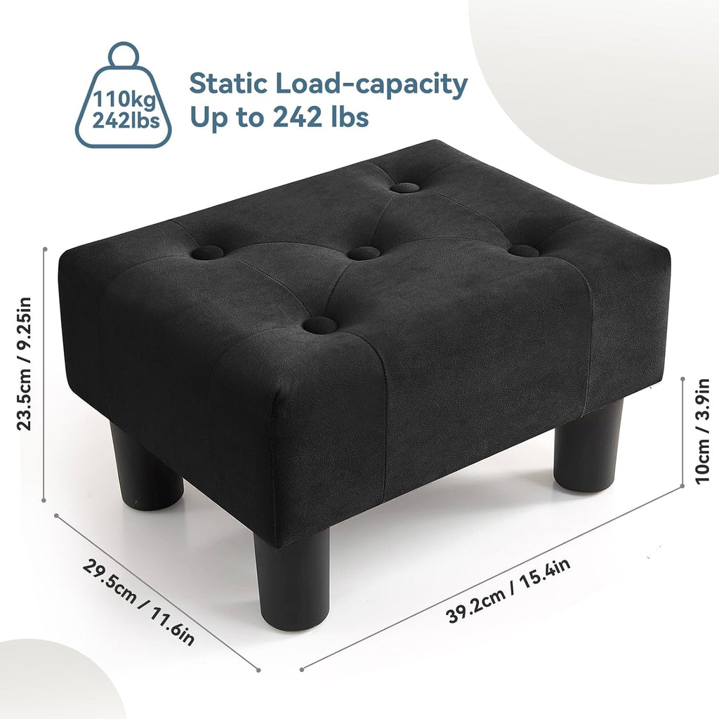 Velvet Rectangle Small Foot Stool Ottoman