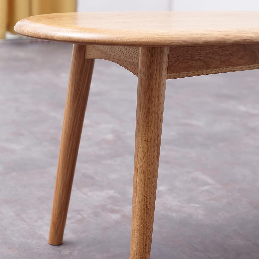 Half‑Round Natural Oak Wood Dining Bench
