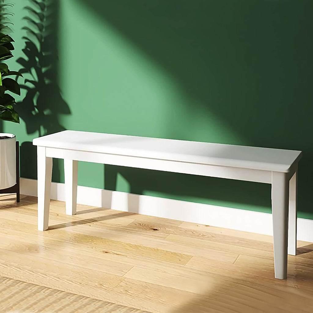 Solid Oak Wood Dining Entryway Bench