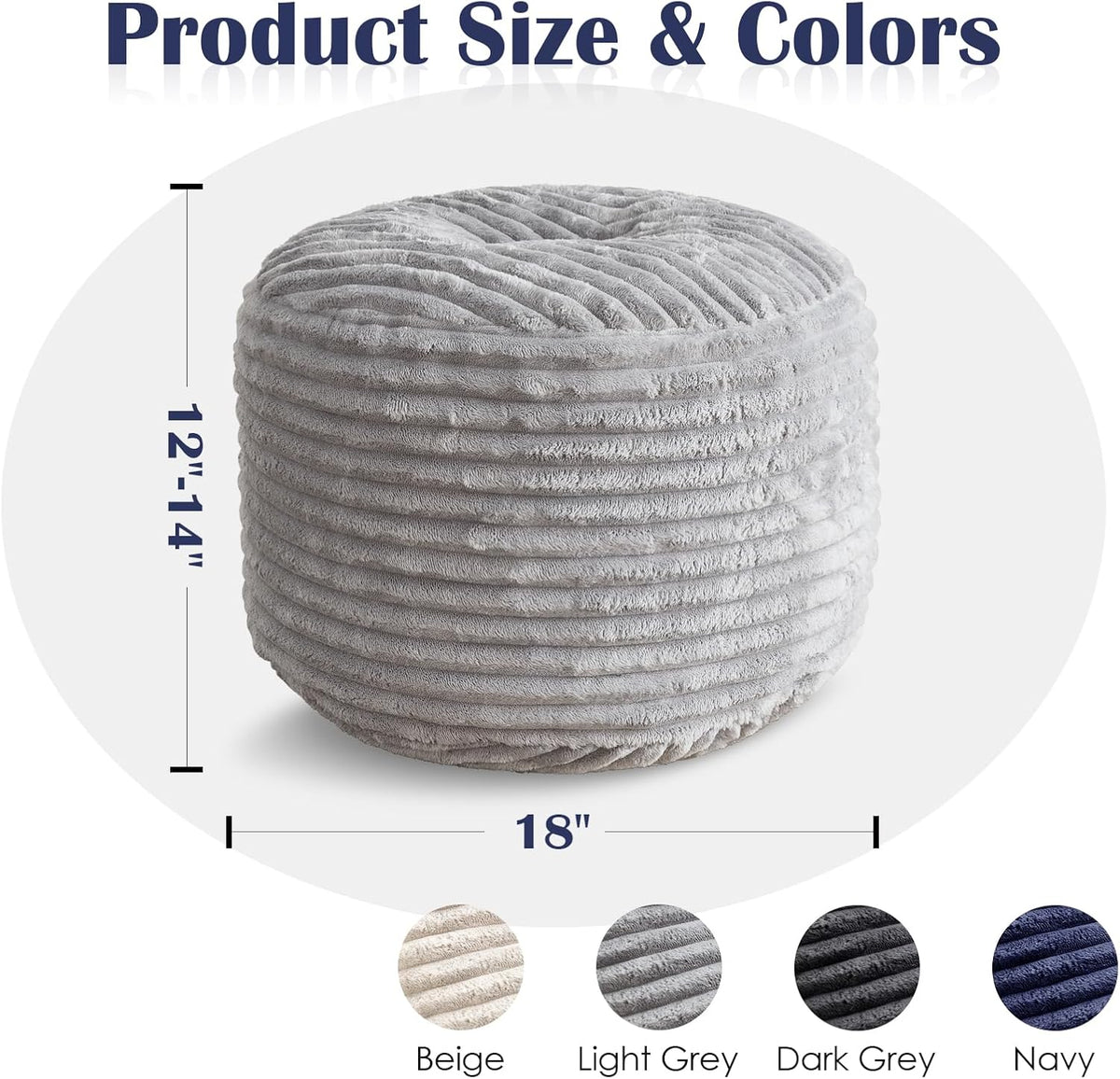 Stuffed Round Pouf Ottoman Foot Rest