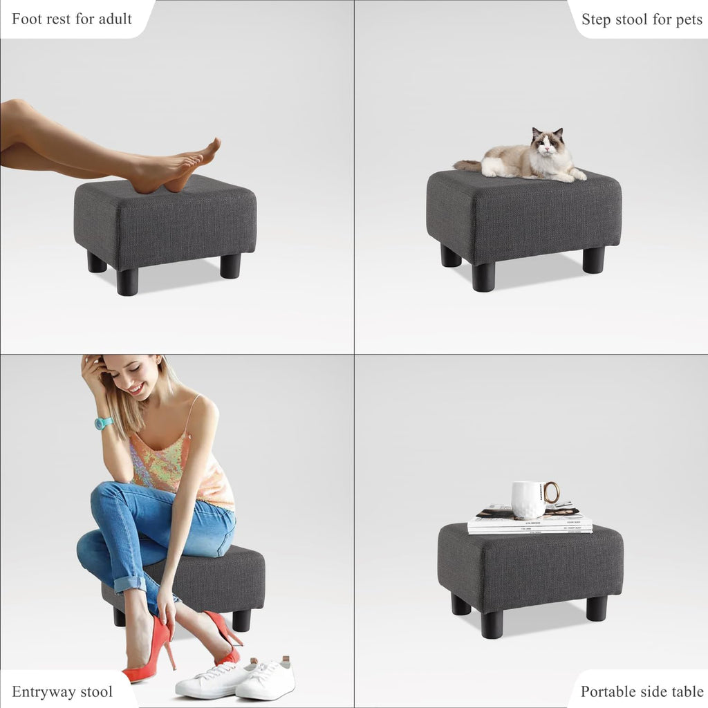 Upholstered Boucle Rectangular Foot Stool