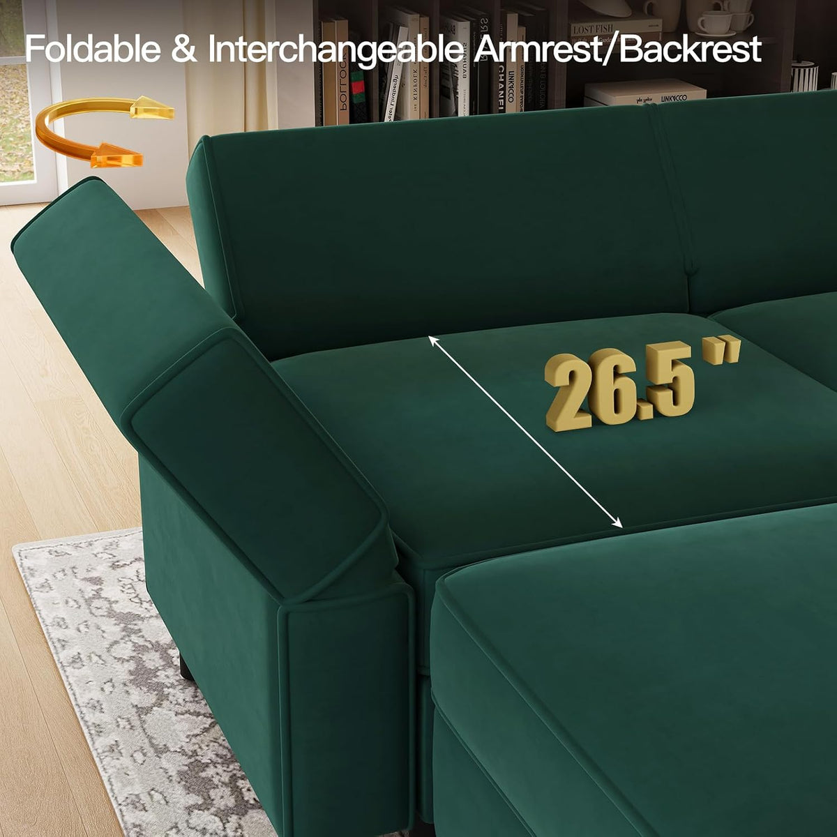 Velvet Modular Sectional Sofa Chaise