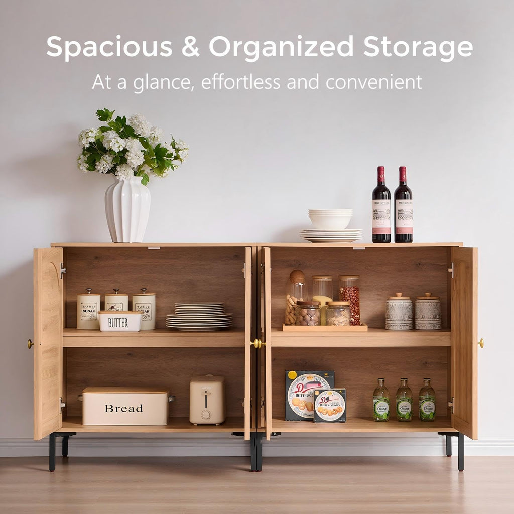 Modern Arched Wood Sideboard Buffet Cabinet