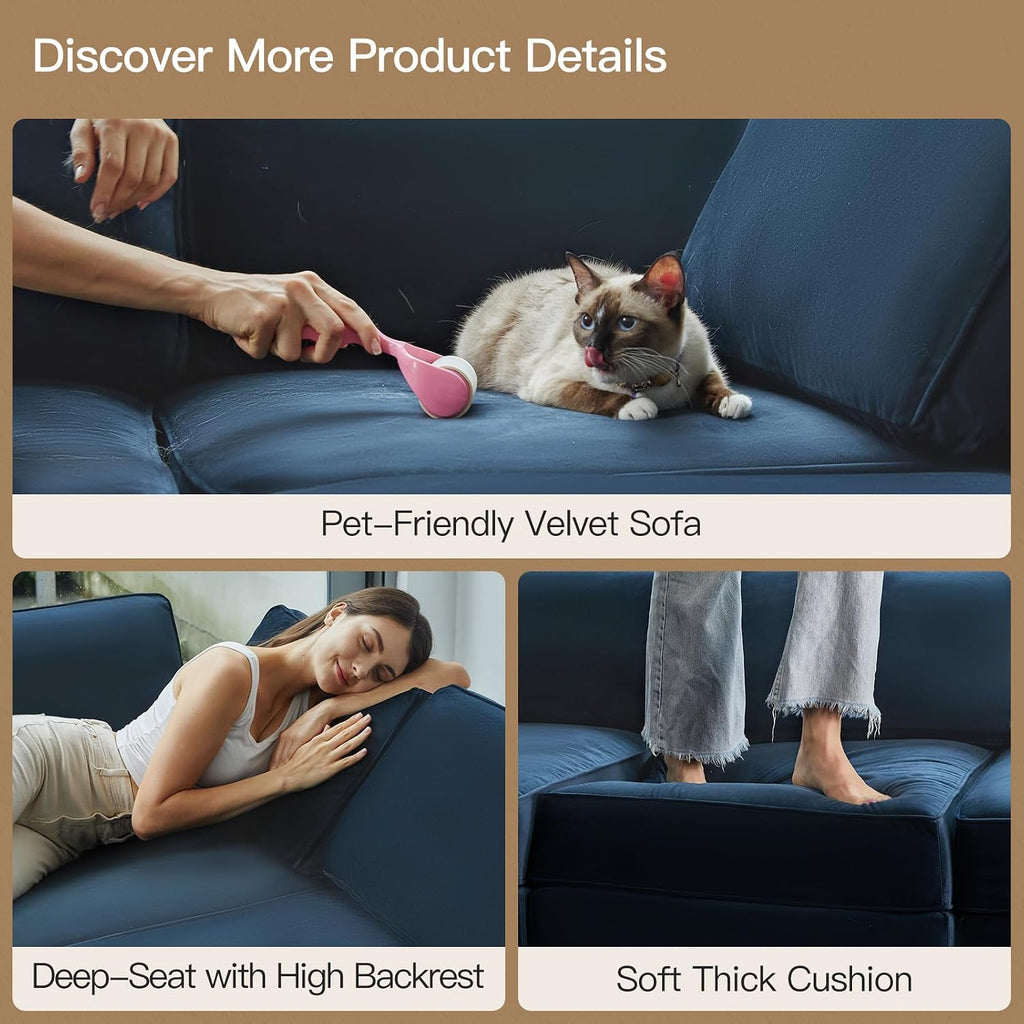 Velvet Modular Convertible Sectional Sofa