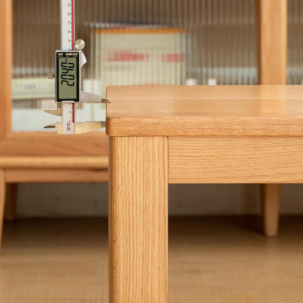 Rectangular Solid Oak Wood Dining Bench