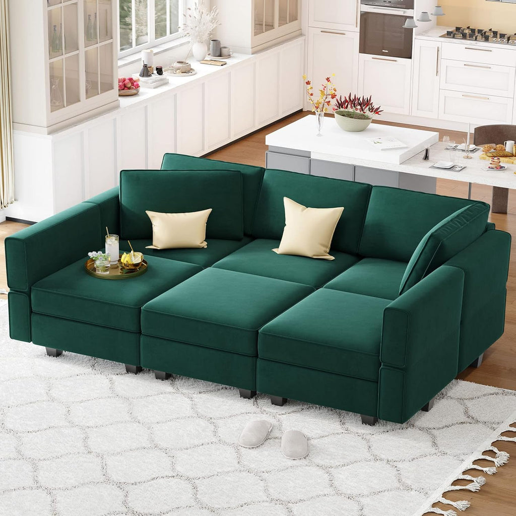 Velvet Modular Sectional Sofa Chaise