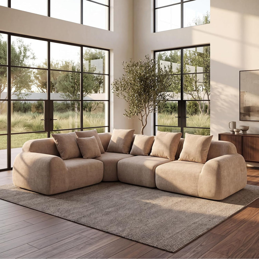 Velvet Cloud L‑Shaped Sectional Sofa