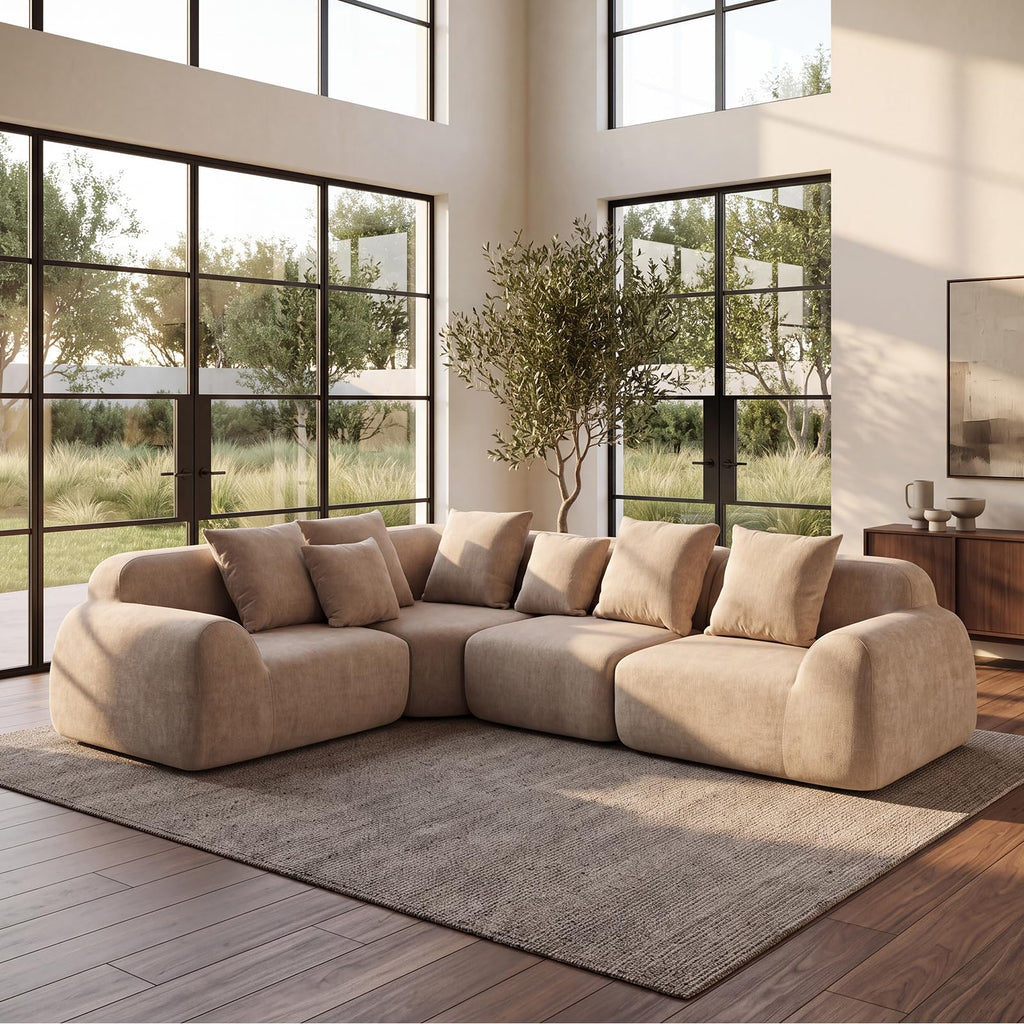 Velvet Cloud L‑Shaped Sectional Sofa