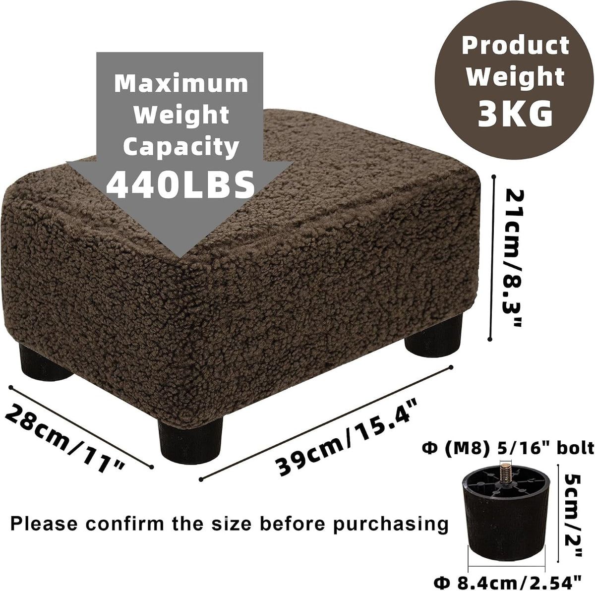 Soft Legged Small Foot Stool Ottoman
