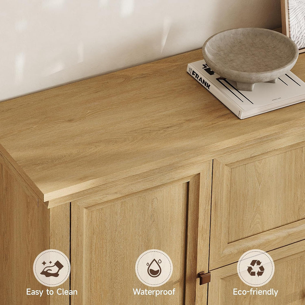 Farmhouse Large Wood Sideboard Buffet Cabinet