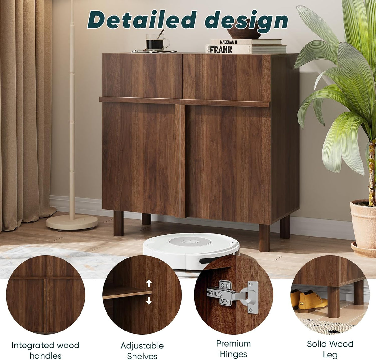 Modern Wooden Storage Sideboard Buffet Cabinet