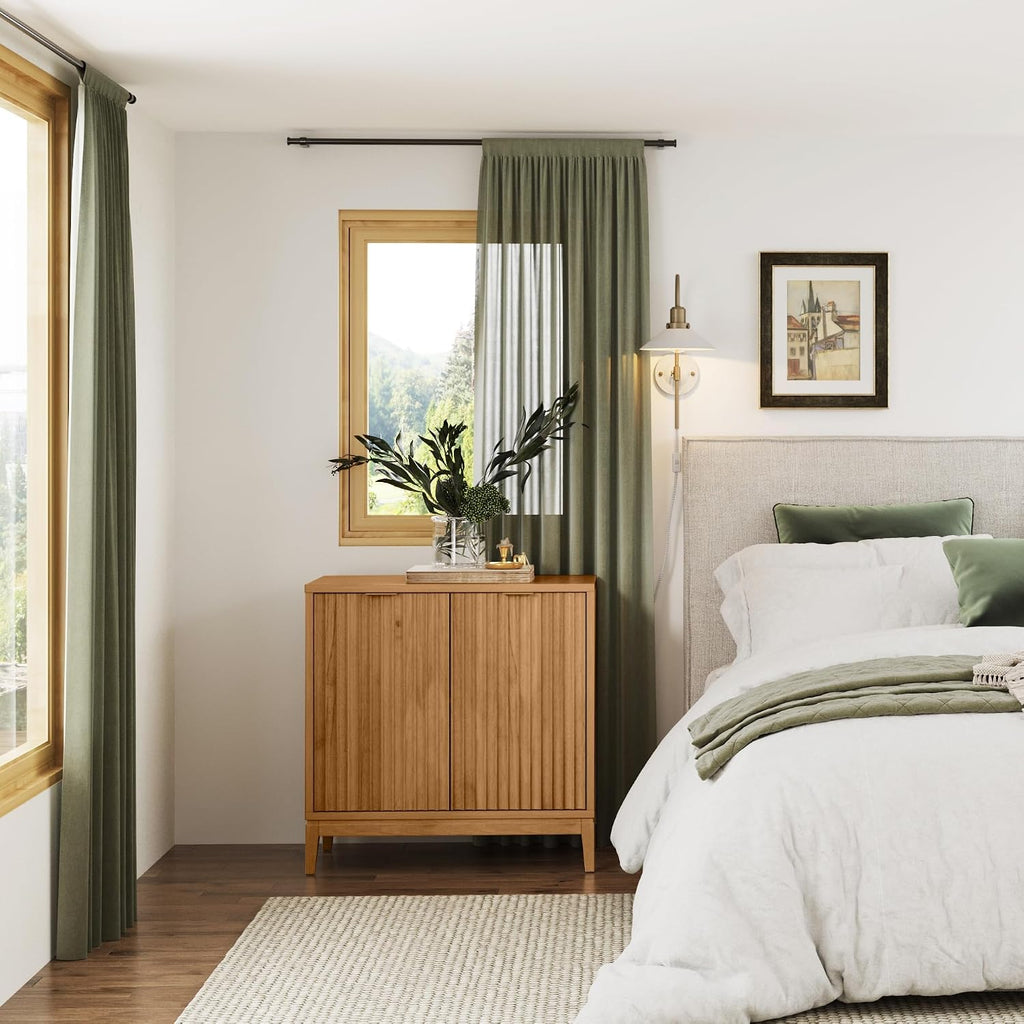 Modern Fluted‑Door Wood Sideboard Cabinet