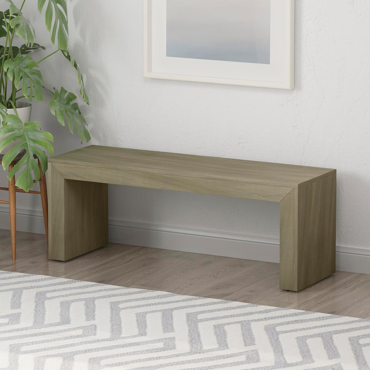 Farmhouse Acacia Wood Dining Bench Seating