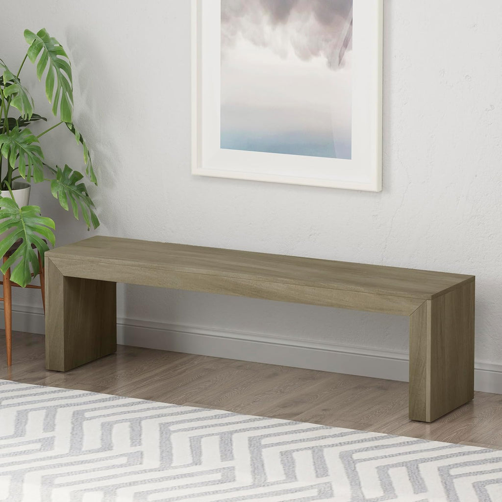 Farmhouse Acacia Wood Dining Bench