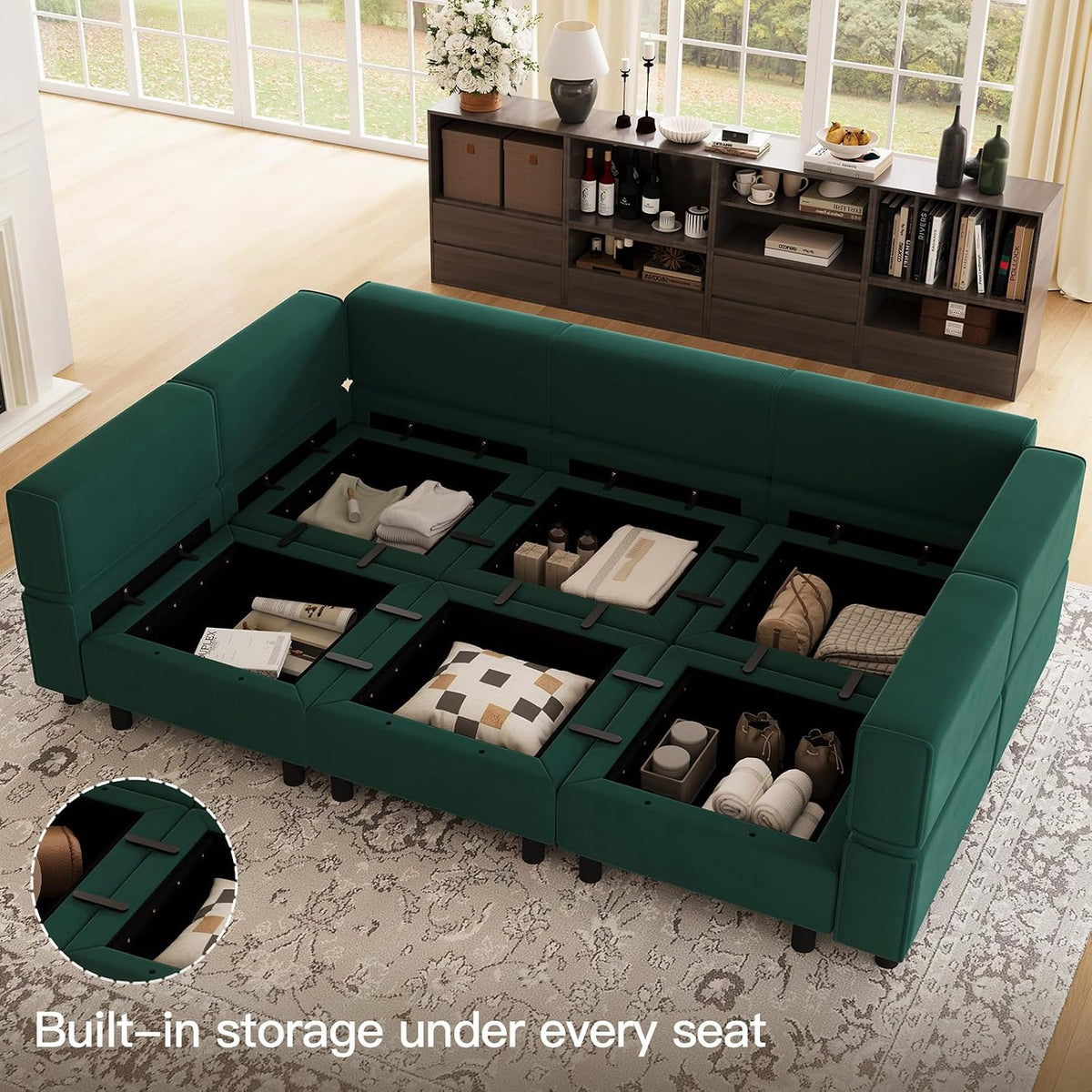 Velvet Modular Sectional Sofa Chaise