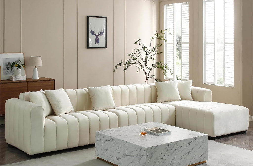 Modern Velvet L‑Shape Modular Sectional Sofa