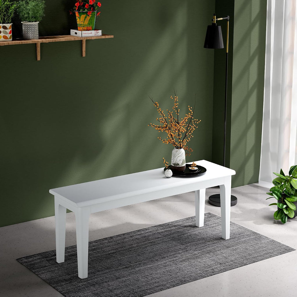 Solid Oak Wood Dining Entryway Bench