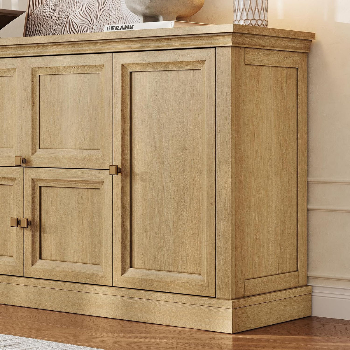 Farmhouse Large Wood Sideboard Buffet Cabinet