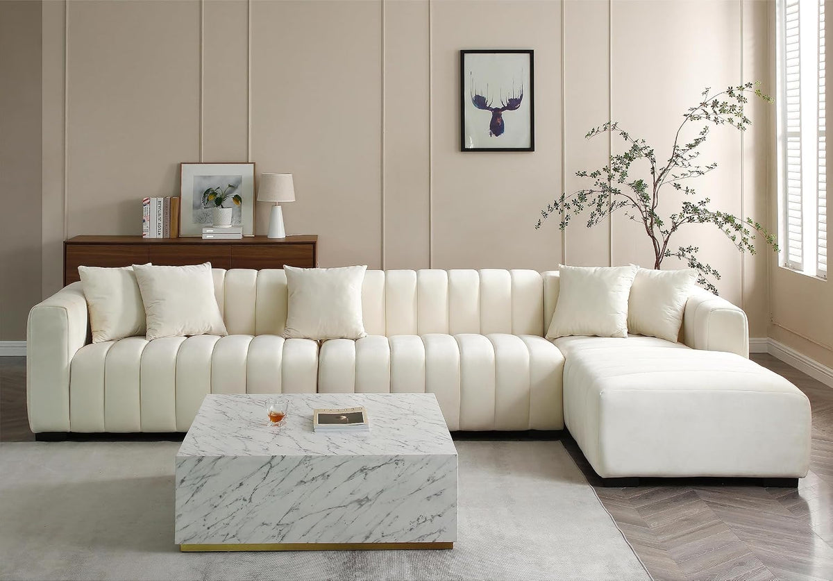 Modern Velvet L‑Shape Modular Sectional Sofa