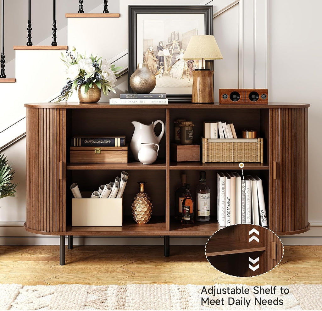 Sliding‑Door Wood Sideboard Buffet Cabinet