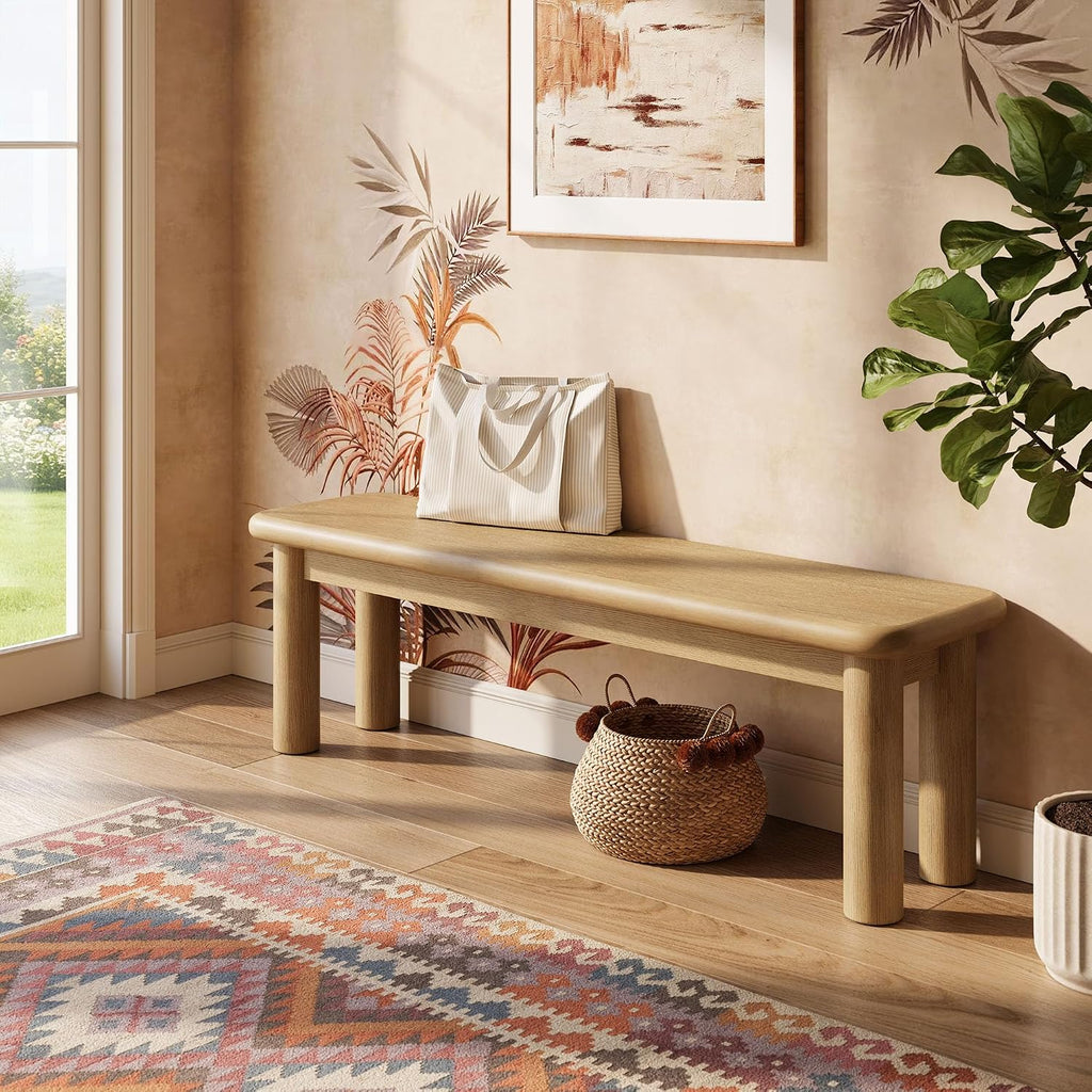 Weathered Oak Rectangular Dining Bench
