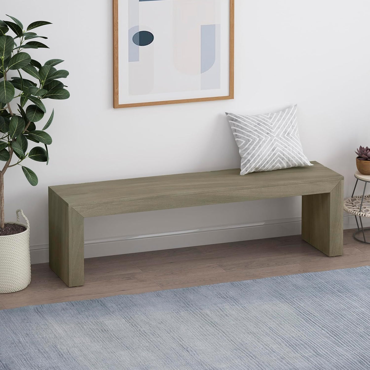 Farmhouse Acacia Wood Dining Bench