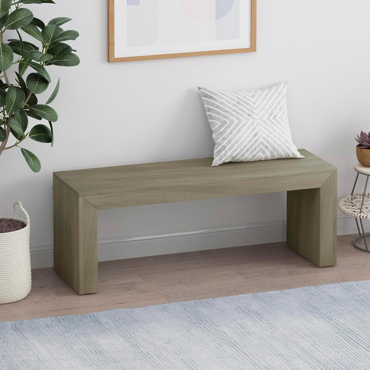 Farmhouse Acacia Wood Dining Bench Seating
