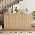 Modern Fluted Wood Buffet Sideboard Cabinet