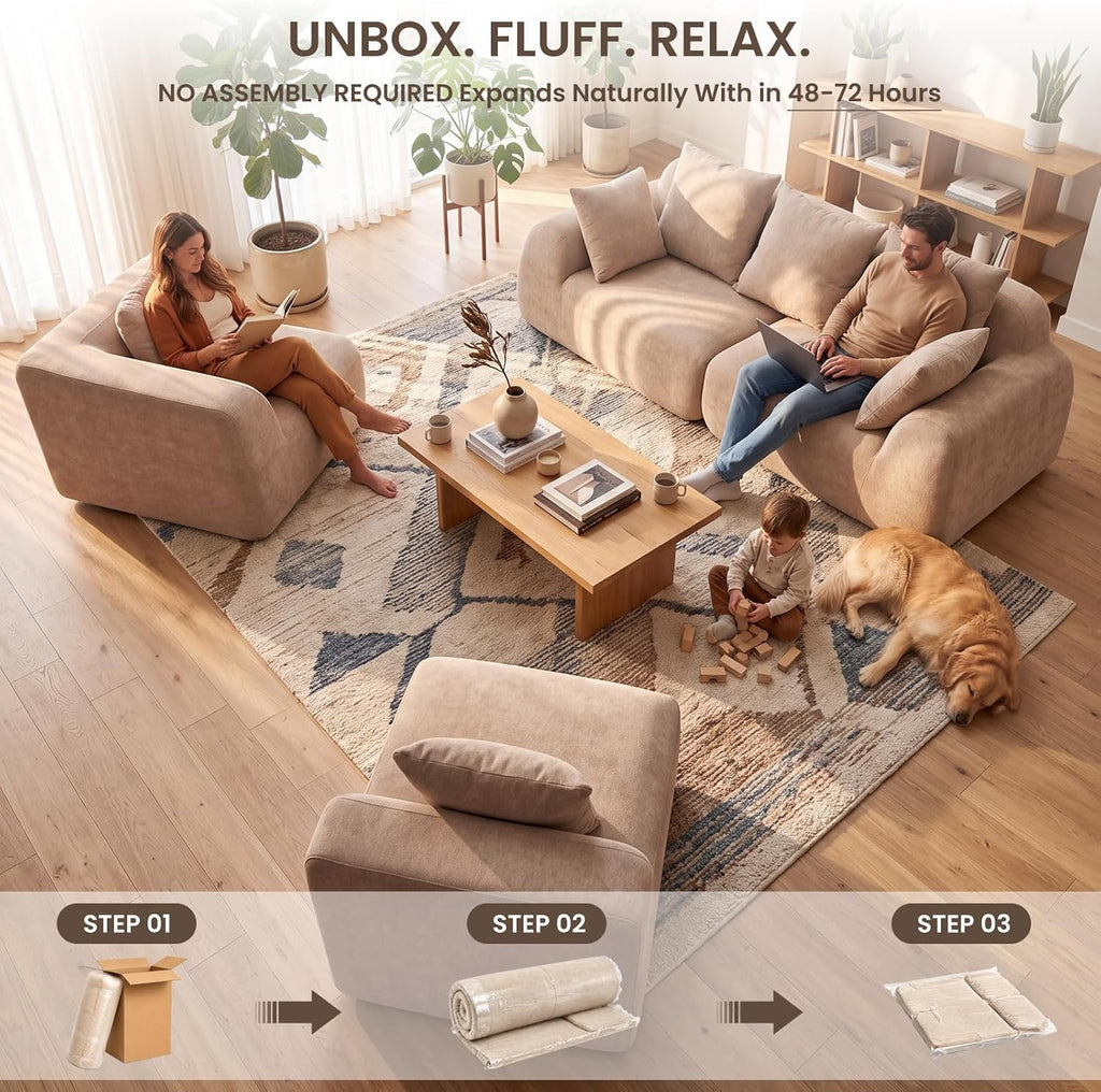 Velvet Cloud L‑Shaped Sectional Sofa