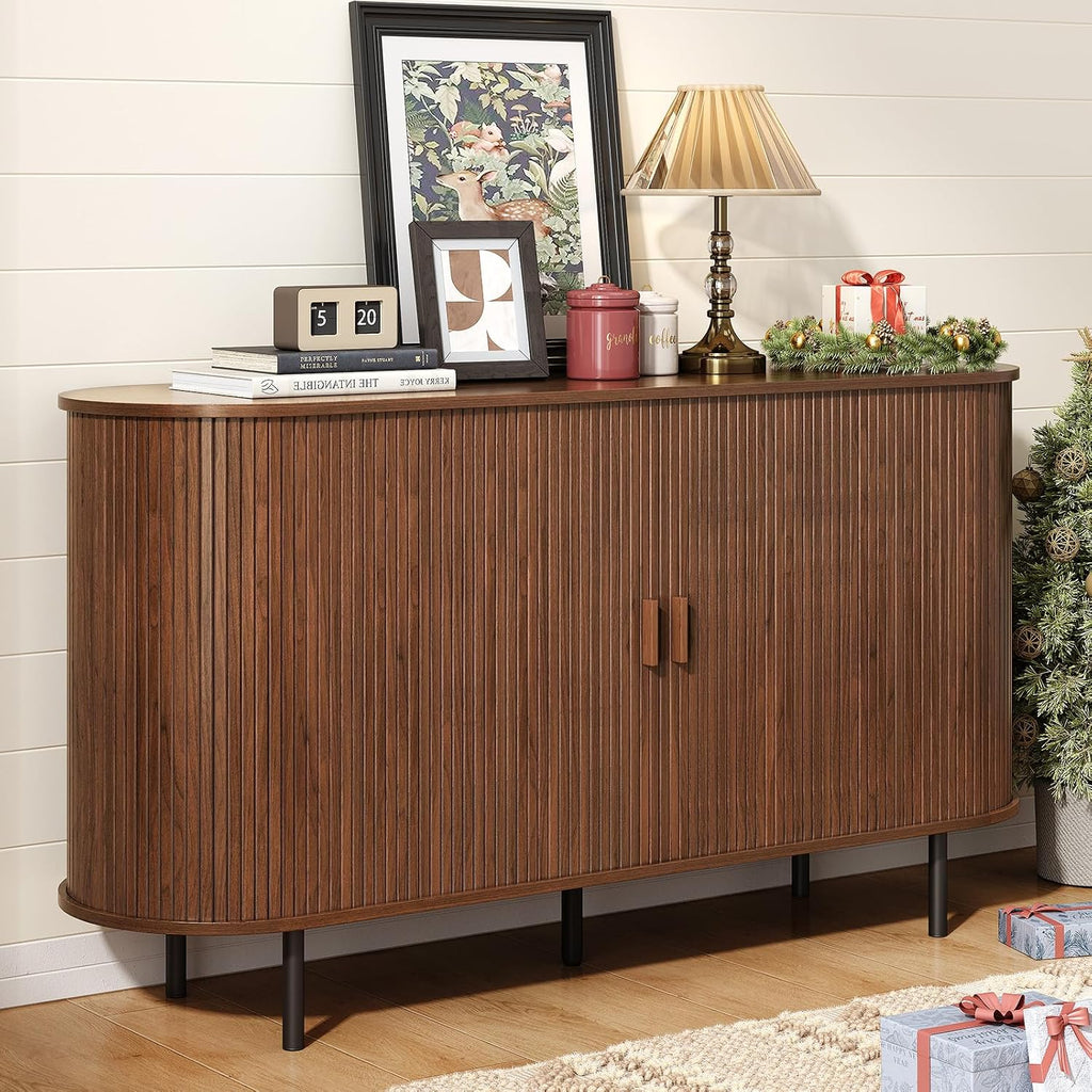 Sliding‑Door Wood Sideboard Buffet Cabinet