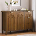 Fluted Wood Storage Sideboard Buffet Cabinet